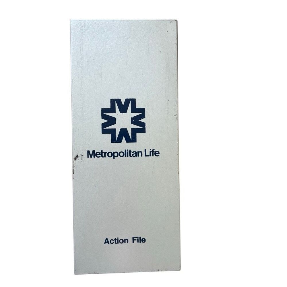 Vintage Metropolitan Life Action File Weis 1353 Metal Storage Box
